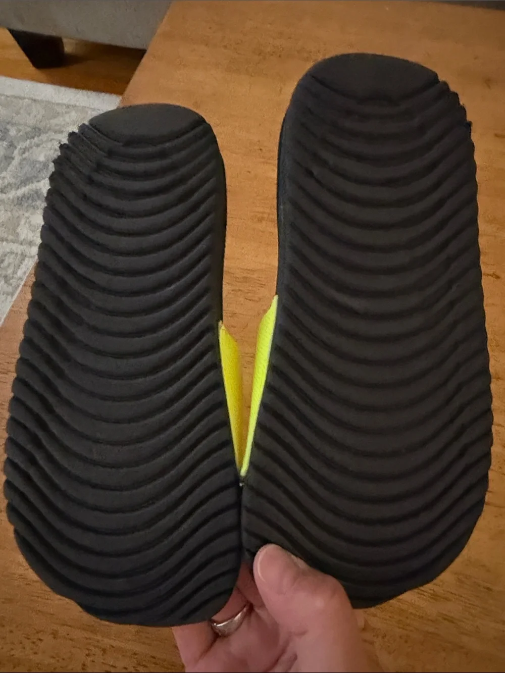 NWOT Nike Kids' Bright Neon Yellow & Lime Slide Sandals